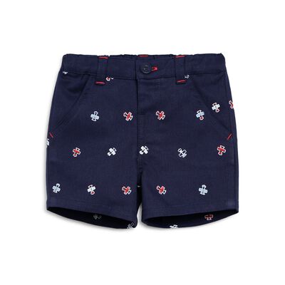 Boys Medium Blue Short Woven Trousers